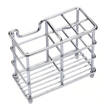Load image into Gallery viewer, Toothbrush Holder Stainless Steel Multifunction Practical Bathroom Toothpaste Holder Stand Vertical Toothbrush Holder Storage